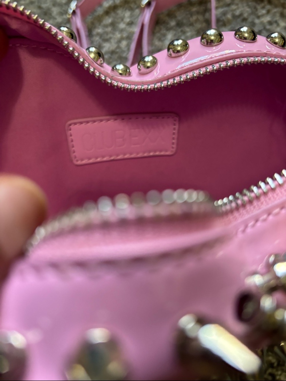 Club Exx Dolls Kill bay pink studded backpack rave festival Coachella party hot - Picture 4 of 9